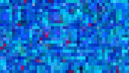 Abstract Blue Pixel Mosaic Texture.
