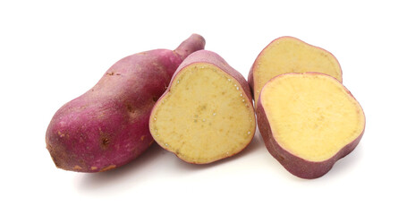 On the white background were broken ice cream sweet potatoes
