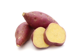 Close-up of sweet potatoes against white background,Bekasi City,West Java,Indonesia