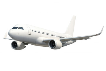 Obraz premium Modern white passenger airplane flying, isolated on transparent background, ready for your projects
