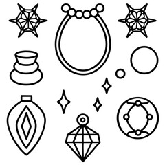 Fototapeta premium Eighty Jewelry line art vector