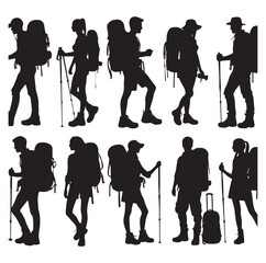 Obraz premium Male and female hiker set