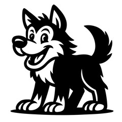 Adorable Cartoon Husky Puppy Illustration