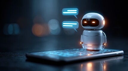 Engaging AI chatbot on smartphone screen offers instant communication and smart assistance, revolutionizing digital interaction with futuristic conversational capabilities.