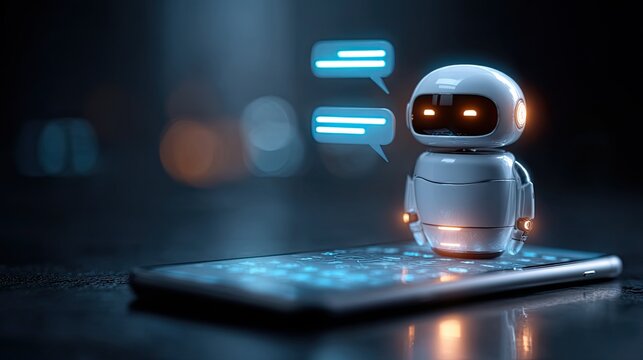 Engaging AI chatbot on smartphone screen offers instant communication and smart assistance, revolutionizing digital interaction with futuristic conversational capabilities.
