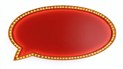 Red Speech Bubble with Lights for Messaging and Communication Ideas
