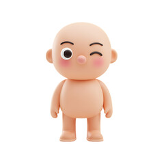 Fototapeta premium 3D cute baby winking with happy face