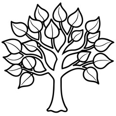 Obraz premium Fig Tree line art vector