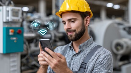 Engineer configuring smart relay station in augmented reality environment for enhanced communication and control