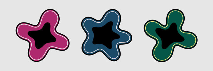 Fototapeta premium Neon abstract blob shapes in vibrant colors – Great for futuristic design, music visuals, or nightlife-themed branding