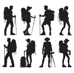 Obraz premium Male and female hiker set