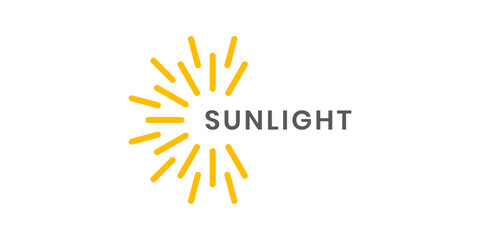 Minimalist sunlight logo design with sun rays