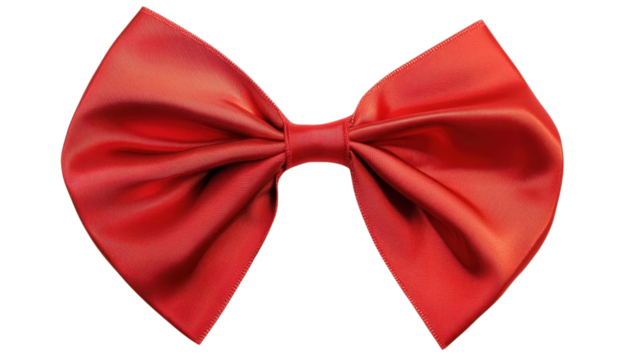 A vibrant red satin bow sits center stage, perfect for enhancing gifts or formal outfits with a touch of elegance