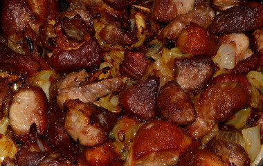 meat isolated on black background