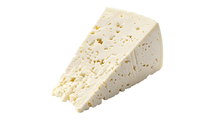 slice of feta cheese isolated on transparent background