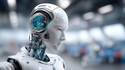 Fototapeta premium Enhancing human-robot collaboration in industrial zones a comprehensive guide to optimizing manufacturing environments