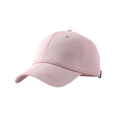 Fototapeta premium Stylish light pink baseball cap with adjustable strap for everyday wear and outdoor activities, offering a casual yet chic accessory for any outfit and season.