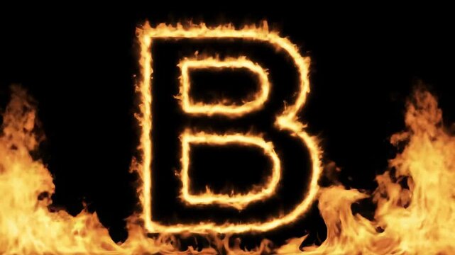 Letter B in flames