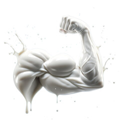  Muscular Arm Made of Milk Splash PNG