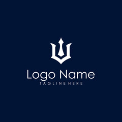 vector logo initial U trident © art.Co