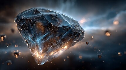 Fototapeta premium Magnificent diamond with galaxy-like sparkle effect high resolution picture