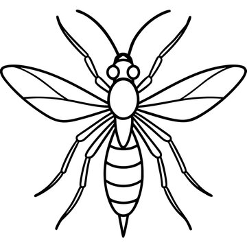 black outline wasp insect clip art preview