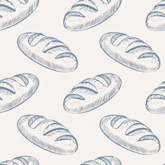 Breads Hand Draw Sketch Pattern Background