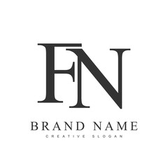 FN trendy logotype template. Initial letter f and n classic font style. Creative logo for company name or identity.