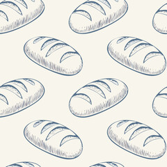 Breads Hand Draw Sketch Pattern Background