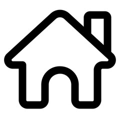 Rounded House Icon With Chimney