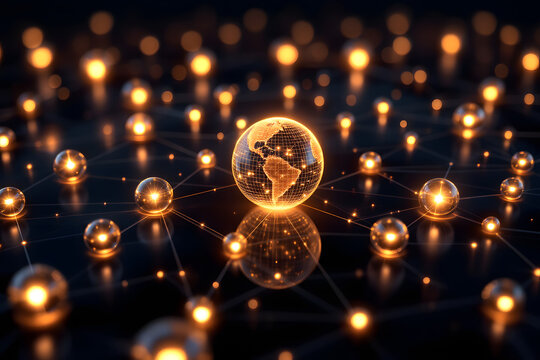 Global Network Connectivity Internet Data Transfer World Tech Concept