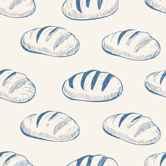 Breads Hand Draw Sketch Pattern Background