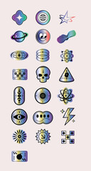 Holographic Gradient Sticker Element
