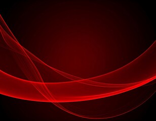 Abstract red curves on black background