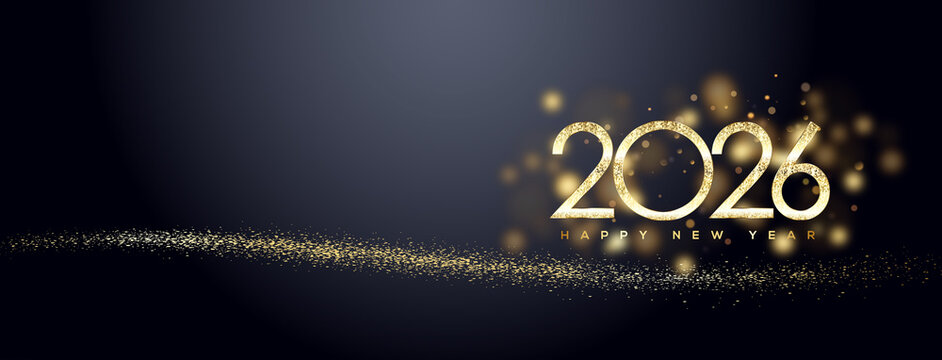 2026 Happy New Year Greeting Card - Powered by Adobe