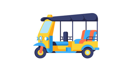 Fototapeta premium Vector illustration of vibrant tuk-tuk, icon of thailand transportation