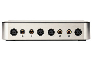 Obraz premium Professional audio interface with multiple input and output jacks isolated with transparent background