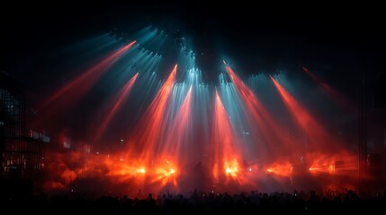 Stunning deep crimson and orange stage lighting high resolution picture