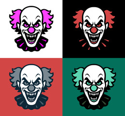 Evil Clown Mascot - Customizable Vector Set