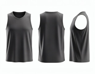 Basketball uniform template design for basketball club, tank top jersey mockup front, back, and side view
