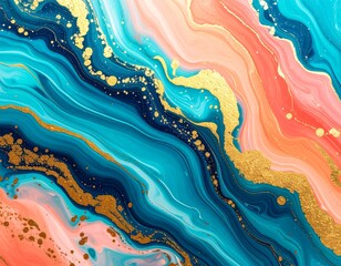 高級感のあるオレンジとエメラルドグリーンの背景