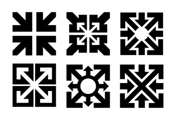 Abstract circular arrow symbol – balance, focus, and opposite directions.