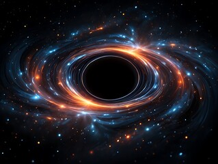 Obraz premium Cosmic Phenomenon A Black Hole With Swirling Energy
