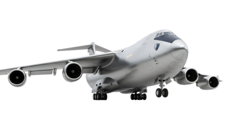 Cargo airplane isolated on transparent background