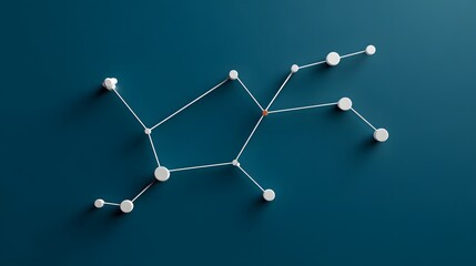 Abstract Molecular Network Structure on a Dark Blue Background Representing Scientific Innovation