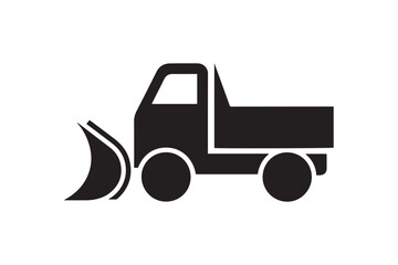 Fototapeta premium Snowplow Truck Silhouette Vector Icon for Winter Weather and Transportation