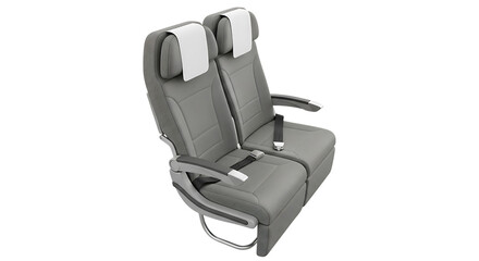 Airplane seat isolated on transparent background, a symbol of air travel