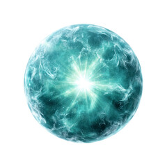 Obraz premium Luminous Teal Energy Orb Abstract Sphere of Light and Power