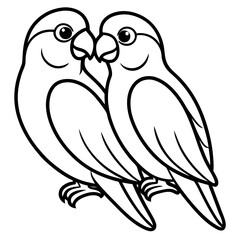 Lovebird line art vector
