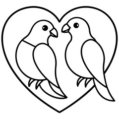 Lovebird line art vector